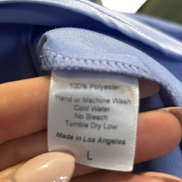 LUCY IN THE SKY Satin Open Back Dress in Periwinkle purple women’s Size Large - Picture 10 of 10